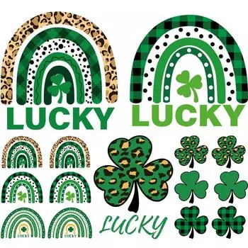 2025 Последний St. День Святого Патрика Термонаклейка Зеленый Клевер LUCKY Моющаяся термоклеевая нашивка для простыней, подушек, одежды, наклеек
