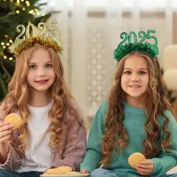 2025 Повязка на голову Блестящий блеск Новогодние праздники Музыкальные фестивали Легкий обруч для волос Аксессуар для волос зелёный