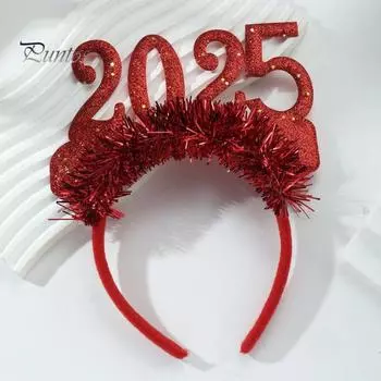 2025 Повязка на голову Блестящий блеск Новогодние праздники Музыкальные фестивали Легкий обруч для волос Аксессуар для волос серебряный