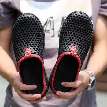 2025 производитель летние полые сандалии дырка отверстие женская обувь женские пляжные птичье гнездо полутапочки большие размеры сандалии 40