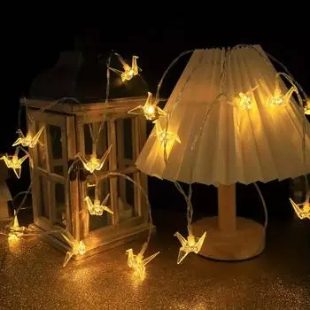 2025 Птичья гирлянда 40 светодиодных лампочек Мини Винтаж Рождество Хэллоуин Декоративные гирлянды Патио Сад Дом Вечеринка Праздник 1.5m 10leds USB