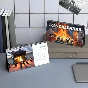 2025 Raccoon Dumpster Fire Calendar 2025 Dumpster Raccoon Wall Calendar Monthly Calendar Cute 12 Month Spiral Planner Calendar wall calendar