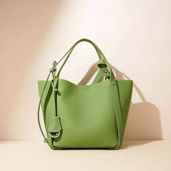 2025 Ранняя новая сумка Niche Design Женская кожаная большая вместимость модная сумка для поездок на работу женская сумка-корзина 20x16x21cm фиолетовый