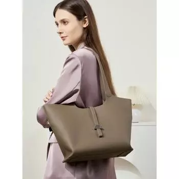 2025 Ранняя новая сумка-тоут из кожи с рисунком ветра для женщин, большая вместимость, ручная сумка на одно плечо из натуральной кожи для женщин 42x16x26cm серый