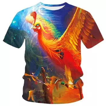 2025 Retro Animal 3d Print Boy T-Shirts Fashion Short Sleeved Casual T-Shirts Boys Clothing Children T-Shirts 110