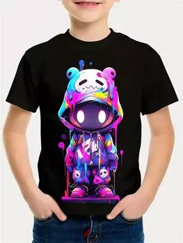 2025 Retro Animal Horse 3d Print Boy T-Shirts Fashion Short Sleeved Casual T-Shirts Boys Clothing Children T-Shirts 100