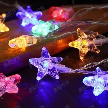 2025 Рим Украшение Звезда Светодиодные Гирлянды USB Внутренняя Вечеринка Атмосфера Дома Рождество Батарея Цветочные Гирлянды Шторы 470 USB&1.5M 10LED