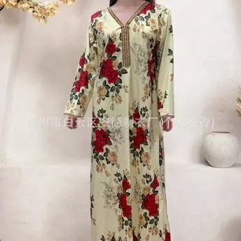 2025 Robe Printed Dress Ribbon Женская одежда S