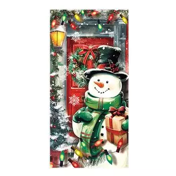 2025 Рождественская Дверная Занавеска Санта-Клаус Снеговик Рождественский Реквизит Рождество Для Дома Веселая елка Декор B C2Y2 E-1pcs