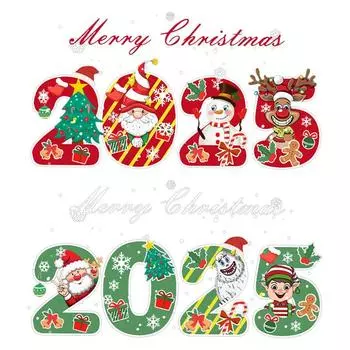 2025 Рождественские автомобильные наклейки Праздничная атмосфера Стильные наклейки на автомобиль Санта-Клауса Украшения для автомобиля Аксессуары для внедорожника, автофургона, мотоцикла красный