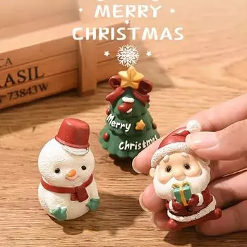 2025 Рождественские украшения Снеговик Санта-Клаус Фигурки Украшения Рождественские миниатюры Новый год Микропейзаж Дети Подарок Домашний декор