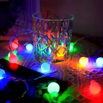 2025 Рождественские украшения Светодиодные гирлянды для вечеринок в помещении Атмосфера комнаты Свадебные шары Огни для уличного фестиваля Шторы 926 1.5m 10 leds USB