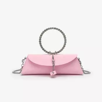 2025 Розовая высококачественная сумка-пельмень через плечо 25.5cm x 5cm x 8cm чёрный