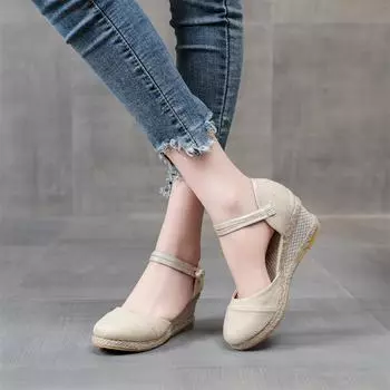 2025 сандалии на каблуке-клобук, женские летние новые европейские и американские повседневные туфли на высоком каблуке, корейская версия, туфли-мешки, спортивные женские сандалии 34