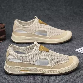 2025 sandals men s summer new casual driving sports bag head men s breathable outdoor fashion beach cool slippers 39 бежевый