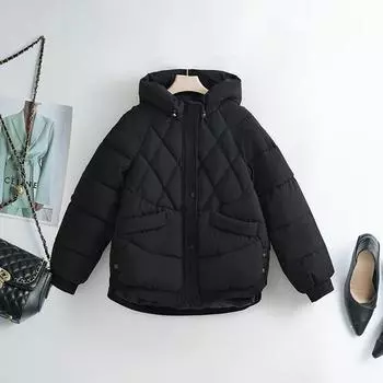 2025 short cotton jacket women s winter new padded jacket Korean version of student loose bread jacket foreign style cotton jacket women s jacket M