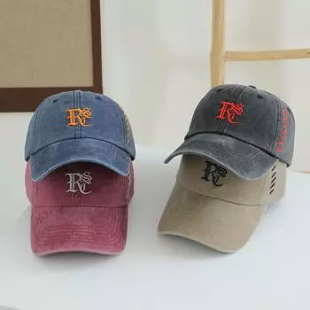 2025 simple embroidery spring and summer fashion baseball cap women s summer sun protection big head circumference sun hat men M56-58cm бордовый