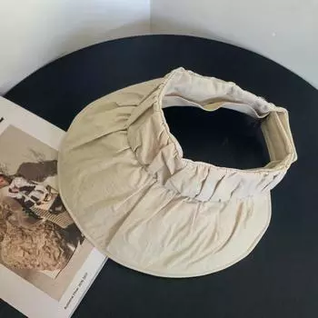 2025 складная быстросохнущая тканевая пустая шляпа-цилиндр большая шляпа защита от ультрафиолета дышащая шляпа от солнца M56-58cm чёрный