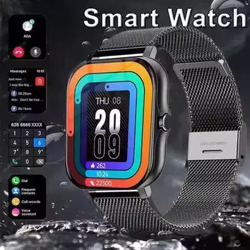 2025 Смарт-часы 2.01 Full Touch Amoled BT Call Sport Водонепроницаемые часы Heart Rate Blood Pressure SmartWatch для мужчин и женщин