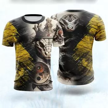 2025 Snake Year Fashion Футболка для мужчин, одежда для спорта на открытом воздухе, футболки с круглым вырезом, Harajuku Cool Y2k Street, популярная футболка, топ S