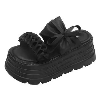 2025 soft, comfortable and sexy platform sandals thick heel high heel color matching fairy shoes summer new outer slippers 34