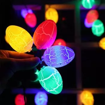 2025 Солнечные гирлянды, солнечные гирлянды в форме яйца, водонепроницаемые, 8 режимов, гирлянды в виде хрустального шара для двора, патио, сада 576 5M 20LED теплый белый