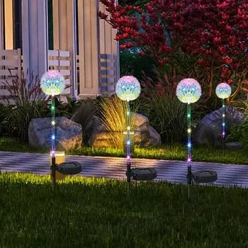 2025 Солнечные одуванчики, уличные водонепроницаемые светильники для двора, сада, прохода, газона, декора, уличные ландшафтные солнечные светильники 1007 1pcs