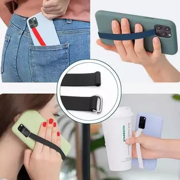 «2025 Современный силиконовый чехол для телефона с защитой от падений, эластичным шнурком и браслетом против потери» розовый