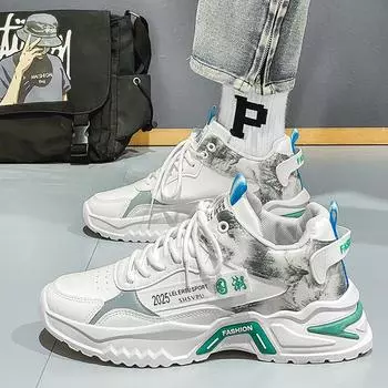 2025 spring and autumn men s shoes new versatile platform fashion breathable casual sports heightening versatile dad shoes trendy shoes 39