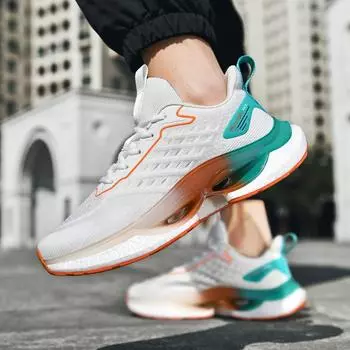 2025 spring and autumn men s single shoes new trend casual sports shoes soft sole summer breathable mesh luminous running shoes 39