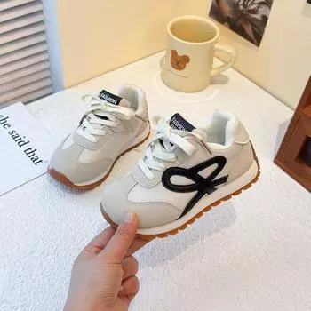 2025 spring and autumn new children s sports shoes girls soft baseplate shoes boys non-slip casual shoes medium and older children s Forrest Gump shoe 23 красный