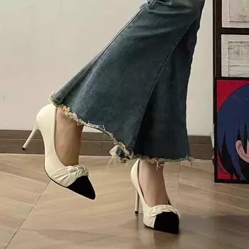 2025 spring and autumn new design sense niche temperament pointed single shoes women s small fragrant style high heels women s stiletto 34