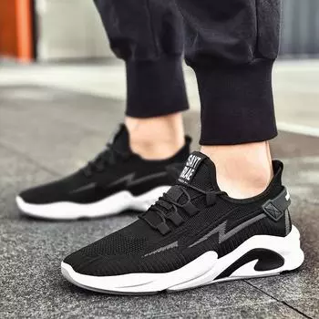 2025 spring and autumn new men s shoes coconut shoes trendy sports shoes men s flying woven breathable men s lace-up casual shoes 39 чёрный