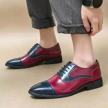 2025 Spring and Autumn New Men s Leather Shoes Men s Size 38-46 Men s British Business Shoes Dress Three-joint Leather Shoes 38