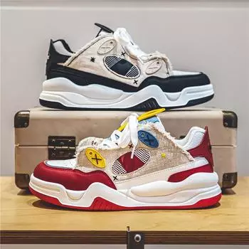 2025 spring and autumn new men s shoes Korean version trendy shoes men s sports shoes dad shoes male student casual shoes 39 красный