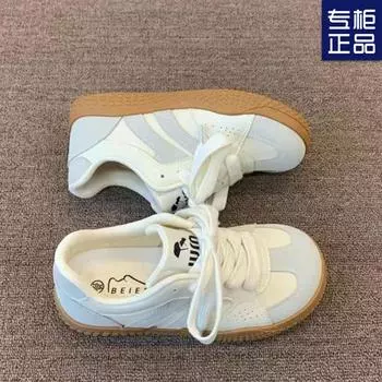 2025 spring and autumn new niche breathable moral training shoes women s little white shoes show feet small sports casual versatile chic board shoes 35 жёлтый