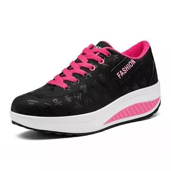2025 spring and autumn new rocking women s shoes sports casual shoes platform outdoor women s shoes fashionable and comfortable women s shoes 35 чёрный