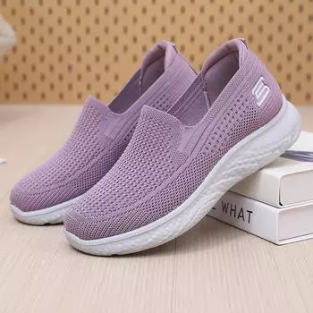 2025 spring and autumn women s casual fashion cloth shoes breathable soft-soled walking shoes non-slip one-pedal mother shoes customization 35