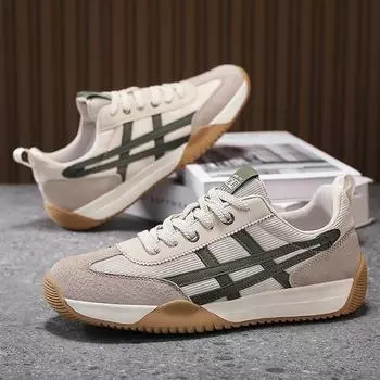 2025 spring and summer Douyin Internet celebrities with the same mesh breathable sports men s shoes outdoor tooling platform running Forrest 39 бежевый