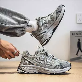 2025 spring and summer Douyin mesh breathable sports shoes outdoor live broadcast dad shoes student tide with old tooling men s shoes 39 коричневый