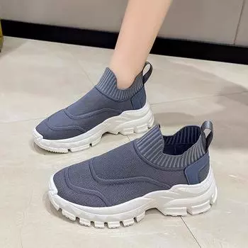 2025 spring and summer fashion one-pedal fly-woven casual shoes light soft-soled running lazy shoes sports shoes women s 35 белый