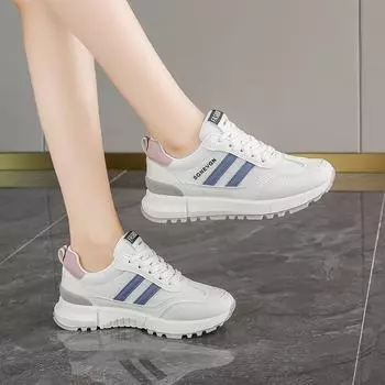 2025 spring and summer live broadcast Douyin high-quality physical mesh sports shoes women s four-season sports outdoor running shoes 35 синий