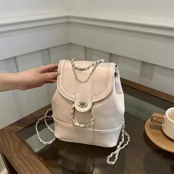 2025 spring and summer mini small fragrant wind chain backpack female blogger student bucket shoulder bag