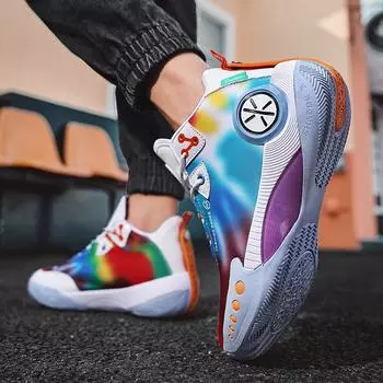 2025 spring and summer new basketball shoes men s mesh breathable shock absorption wear-resistant sports shoes friction sound men s shoes 36