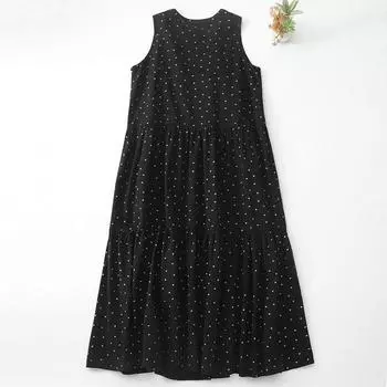 2025 spring and summer new dress women s sleeveless floral loose vest skirt vacation style long skirt skirt M