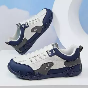 2025 spring and summer new leather breathable sports board shoes personalized catwalk Doudou men s shoes Hong Kong style live broadcast sports shoe 39