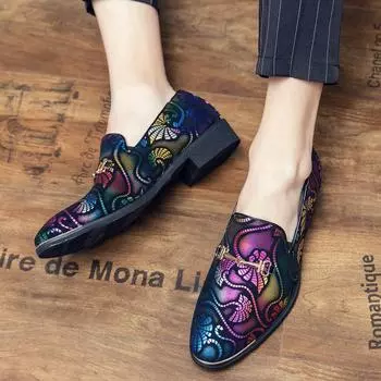 2025 spring and summer new men s casual fashion trend British small leather shoes large size 46 lazy shoes Doudou shoes 38