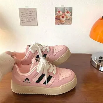 2025 spring and summer new niche versatile casual platform sports board shoes wear-resistant light luxury autumn white shoes children 35 синий