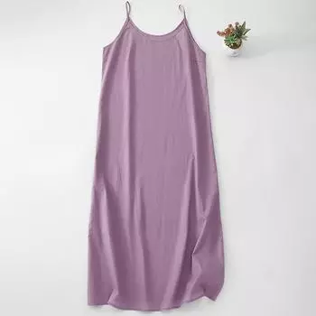 2025 spring and summer new temperament suspender skirt medium and long inner bottom dress women s anti-light skirt M фиолетовый