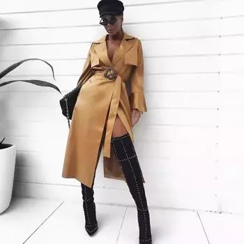 2025 spring and summer new women s clothing new V-neck long-sleeved dress solid color S жёлтый